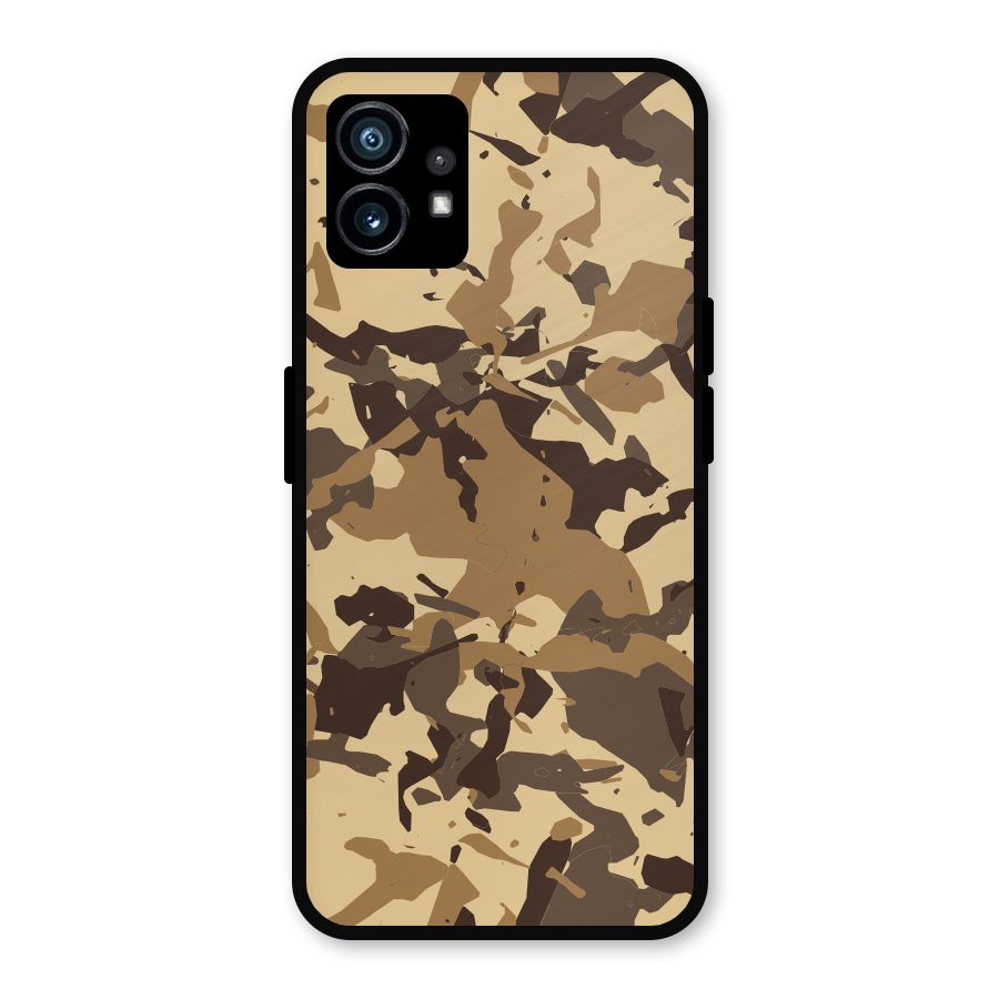 Brown Camouflage Army Metal Back Case for Nothing Phone 1