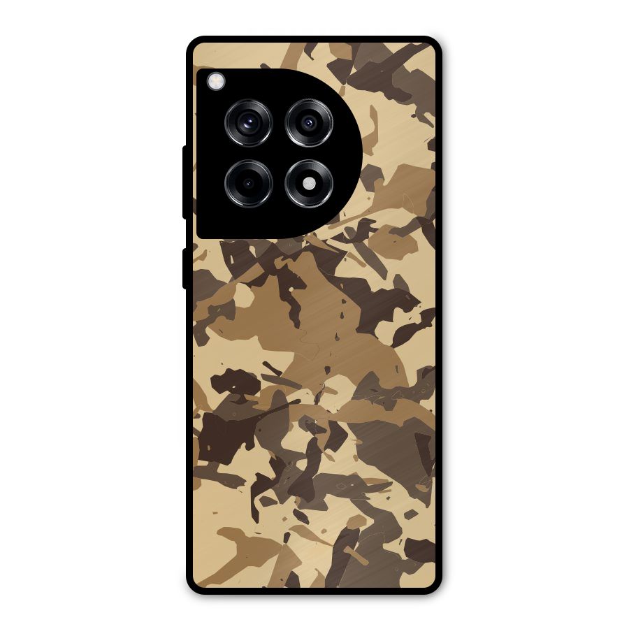 Brown Camouflage Army Metal Back Case for OnePlus 12R