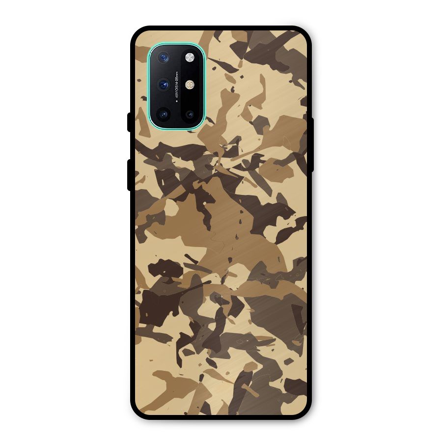 Brown Camouflage Army Metal Back Case for OnePlus 8T