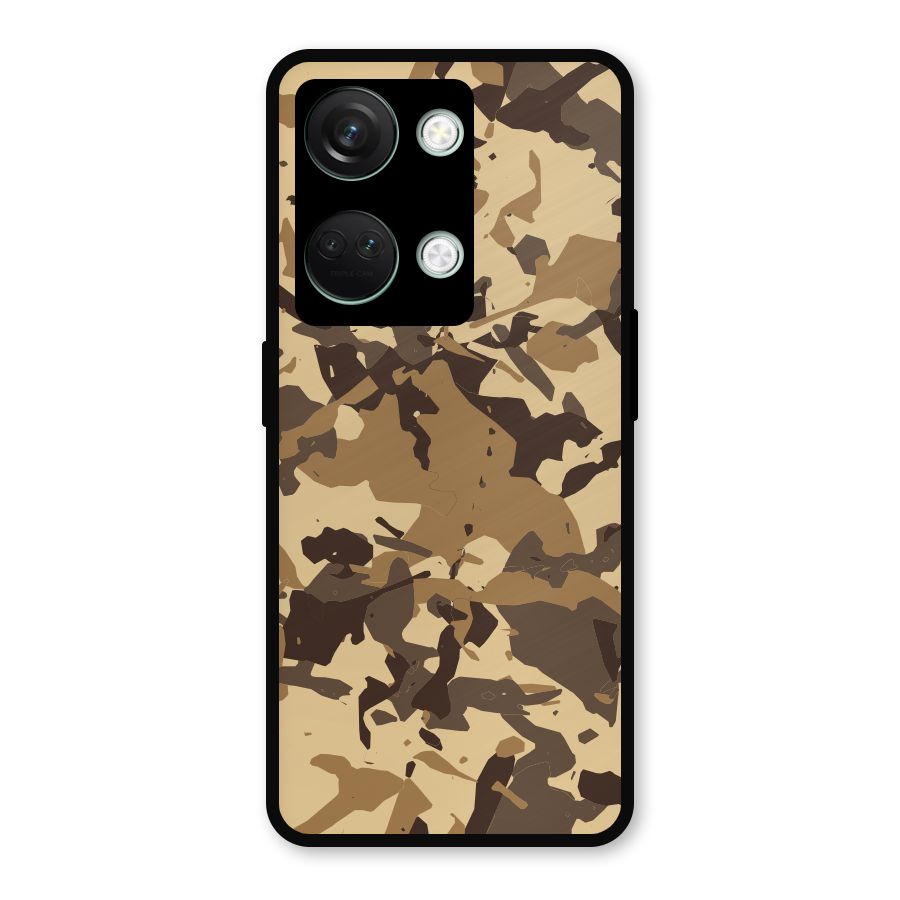 Brown Camouflage Army Metal Back Case for OnePlus Nord 3