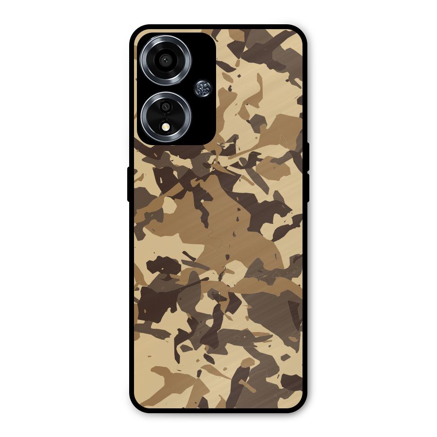 Brown Camouflage Army Metal Back Case for Oppo A59