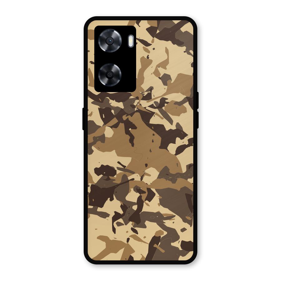 Brown Camouflage Army Metal Back Case for Oppo A77s