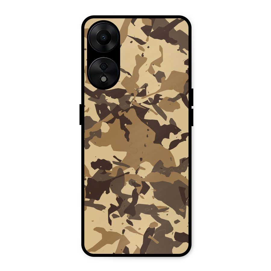 Brown Camouflage Army Metal Back Case for Oppo A78 5G