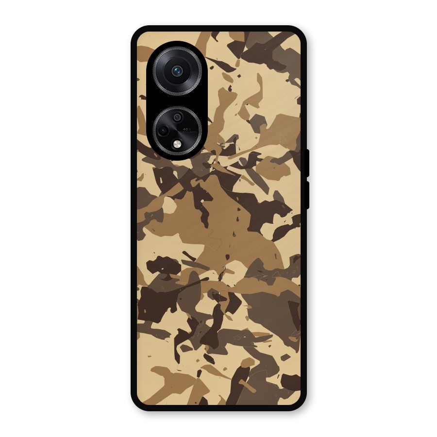 Brown Camouflage Army Metal Back Case for Oppo F23