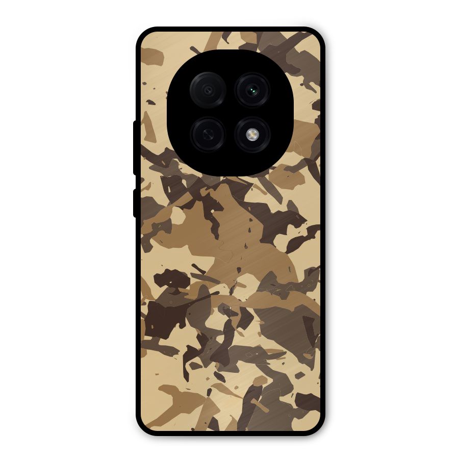 Brown Camouflage Army Metal Back Case for Oppo F29 Pro