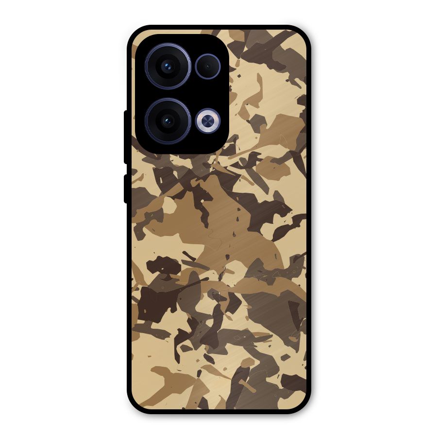 Brown Camouflage Army Metal Back Case for Oppo Reno13
