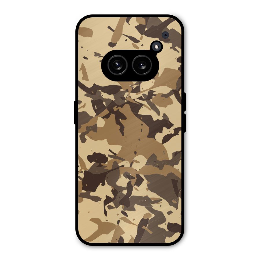 Brown Camouflage Army Metal Back Case for Nothing Phone 2a