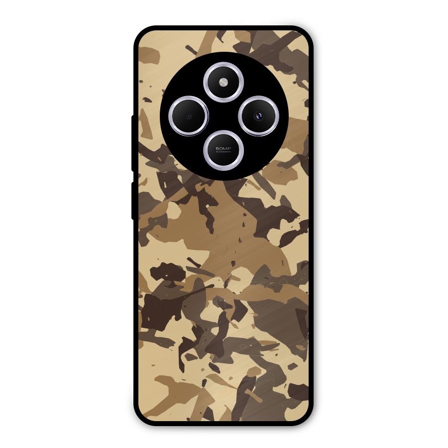 Brown Camouflage Army Metal Back Case for Poco C75 5G