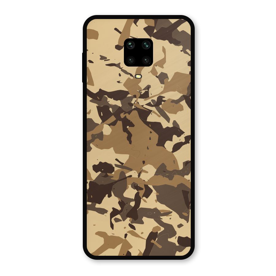 Brown Camouflage Army Metal Back Case for Poco M2