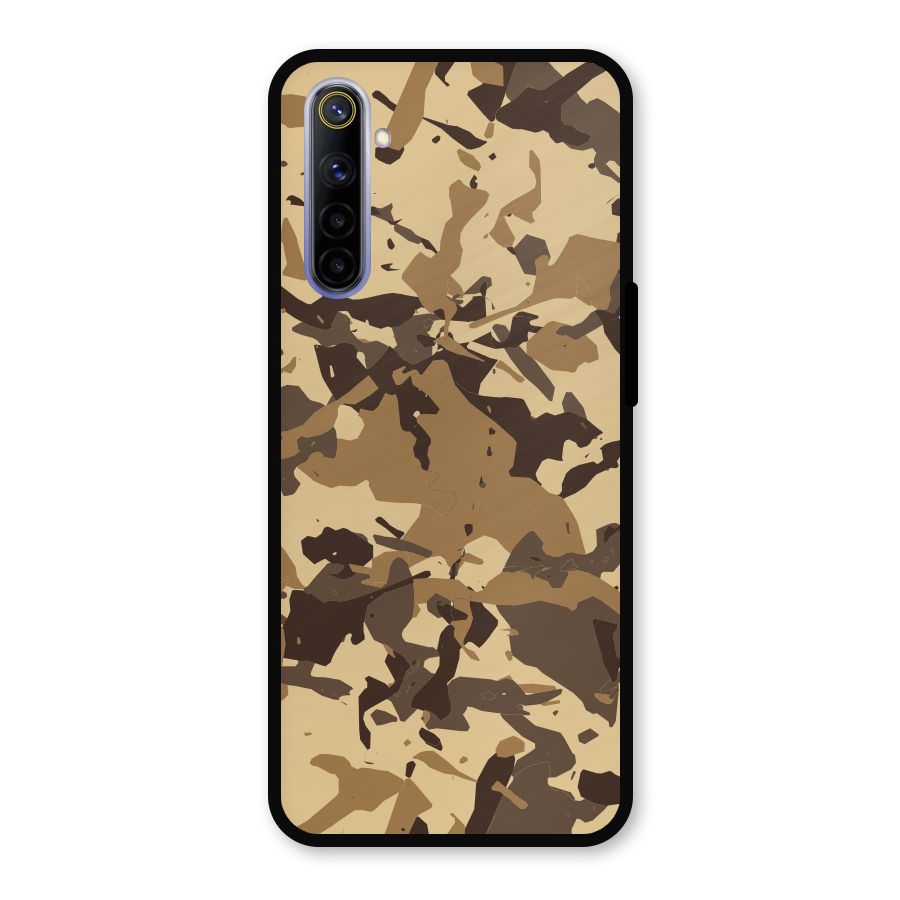 Brown Camouflage Army Metal Back Case for Realme 6