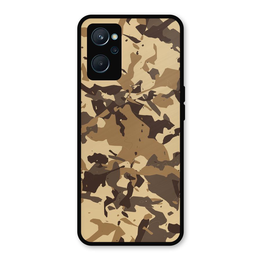 Brown Camouflage Army Metal Back Case for Realme 9i