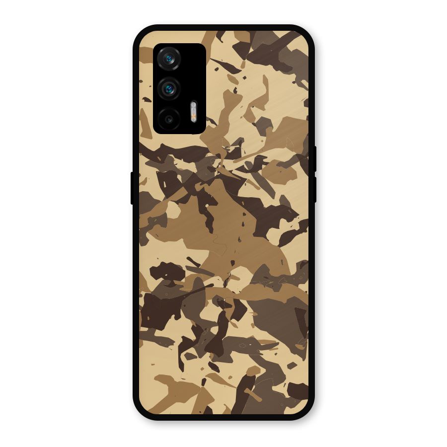 Brown Camouflage Army Metal Back Case for Realme GT 5G