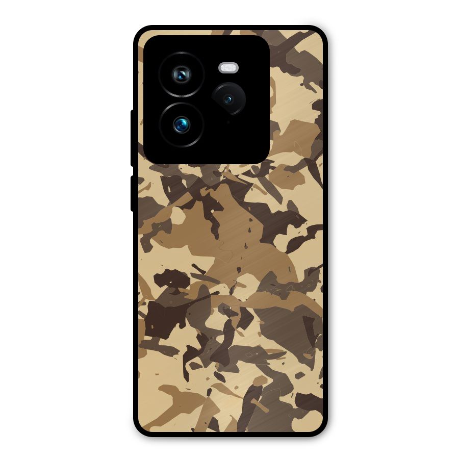 Brown Camouflage Army Metal Back Case for Realme GT 7 Pro