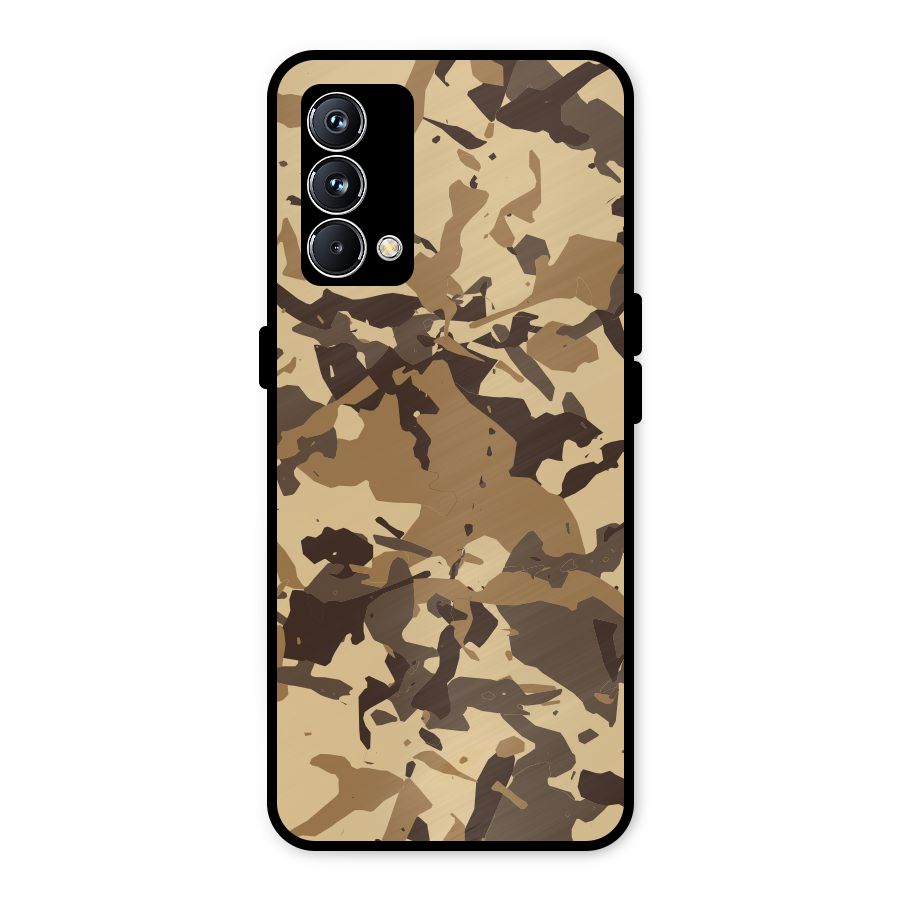 Brown Camouflage Army Metal Back Case for Realme GT Master Edition
