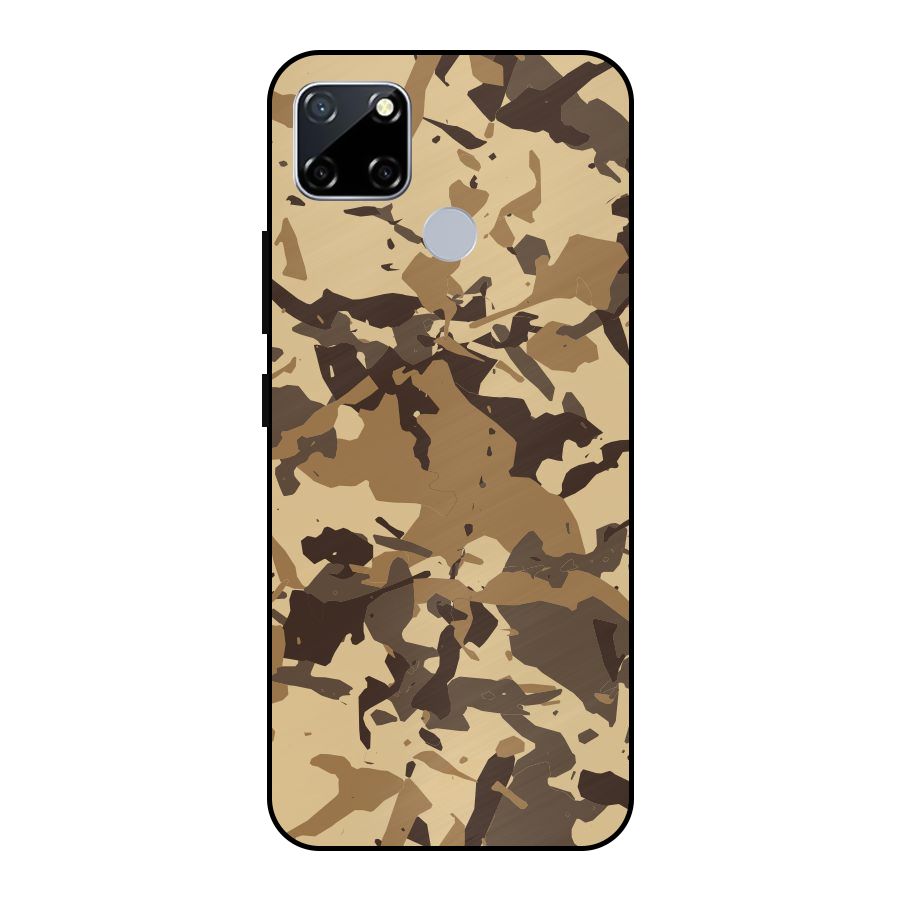 Brown Camouflage Army Metal Back Case for Realme Narzo 20