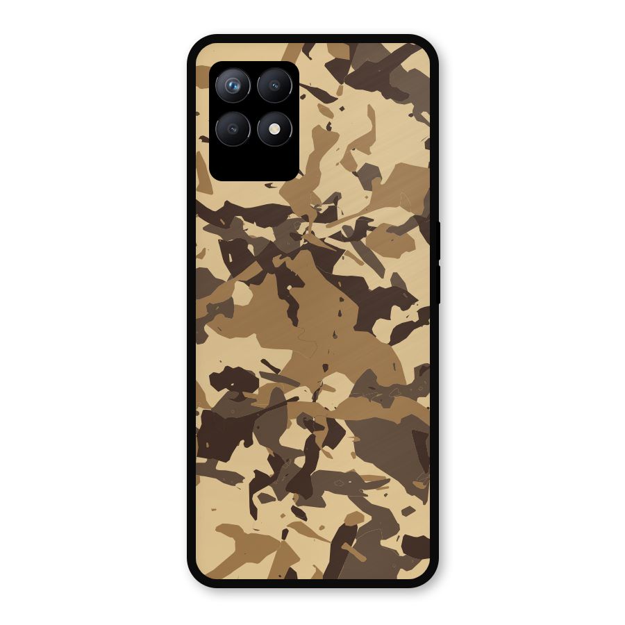 Brown Camouflage Army Metal Back Case for Realme Narzo 50