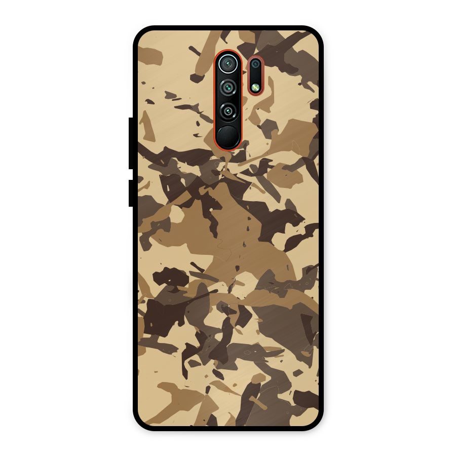 Brown Camouflage Army Metal Back Case for Redmi 9 Prime