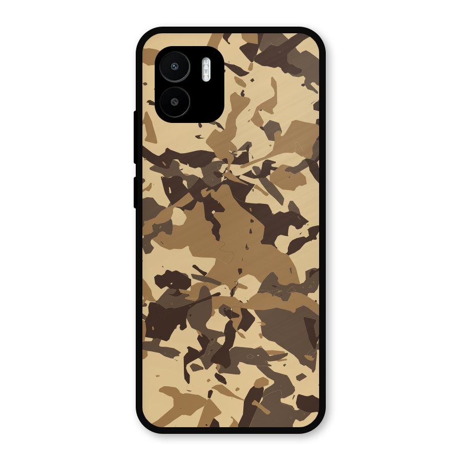 Brown Camouflage Army Metal Back Case for Redmi A2