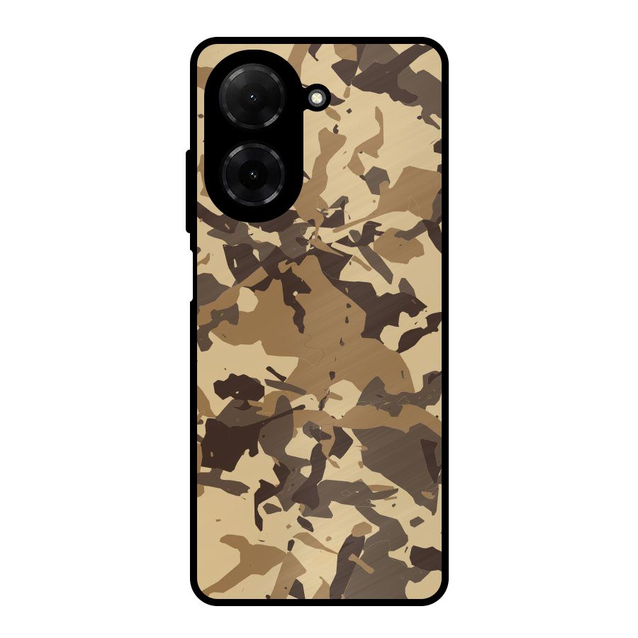 Brown Camouflage Army Metal Back Case for Redmi A5 4G