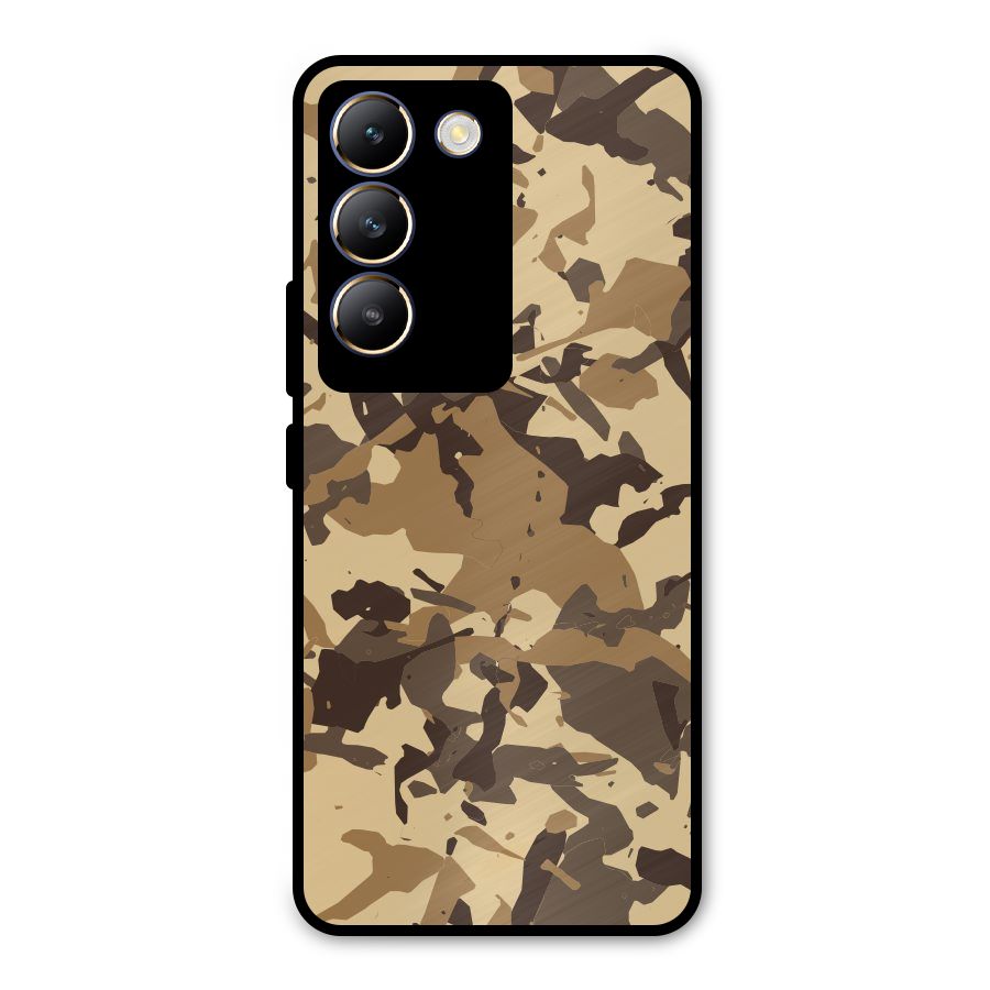 Brown Camouflage Army Metal Back Case for Vivo T3 5G