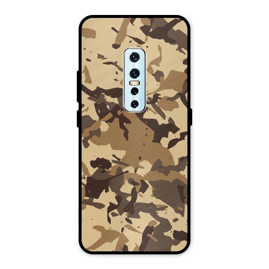 Brown Camouflage Army Metal Back Case for Vivo V17 Pro