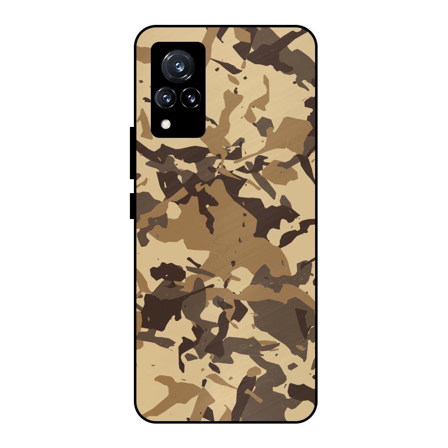 Brown Camouflage Army Metal Back Case for Vivo V21 5G