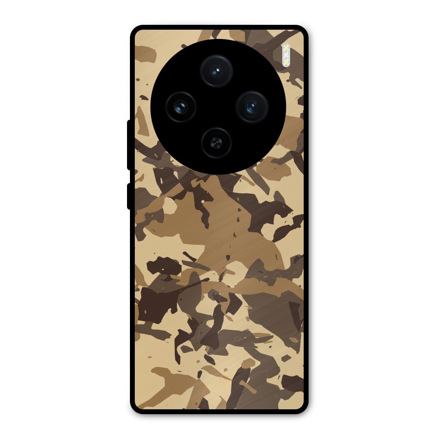 Brown Camouflage Army Metal Back Case for Vivo X100