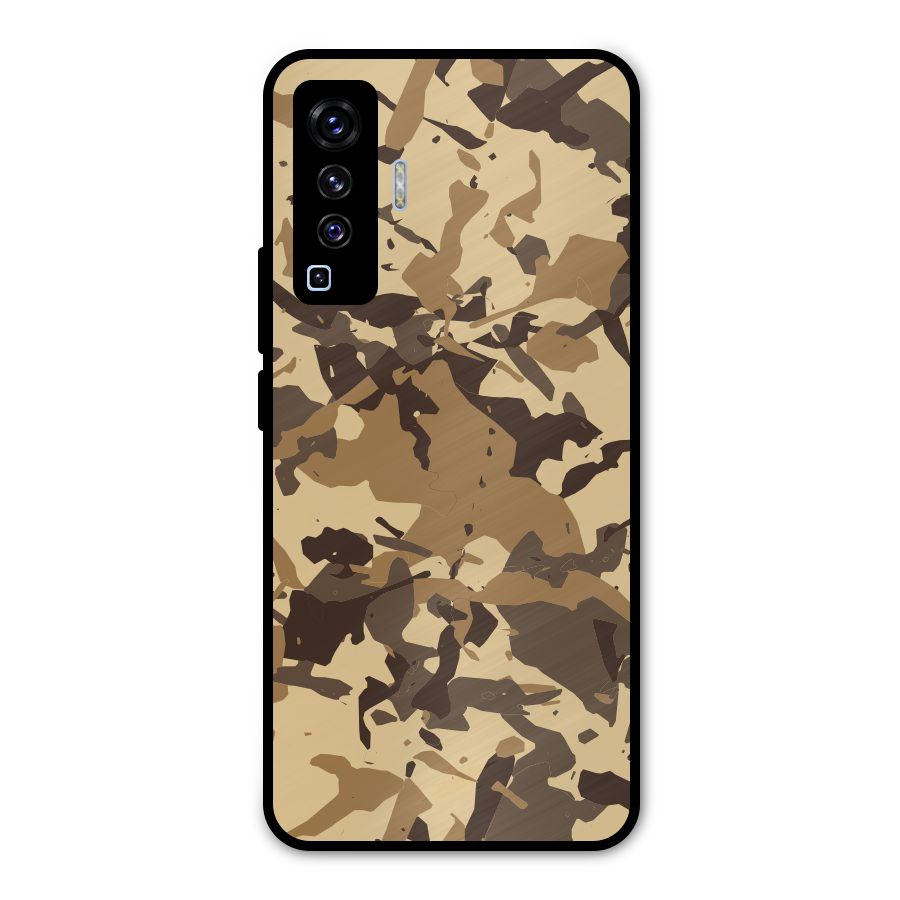 Brown Camouflage Army Metal Back Case for Vivo X50