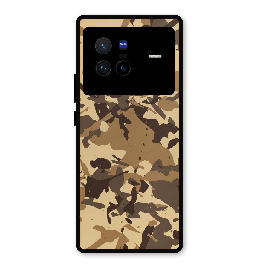 Brown Camouflage Army Metal Back Case for Vivo X80