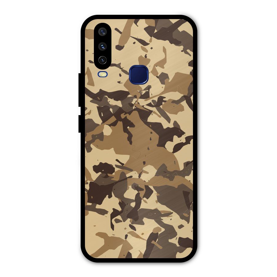 Brown Camouflage Army Metal Back Case for Vivo Y12
