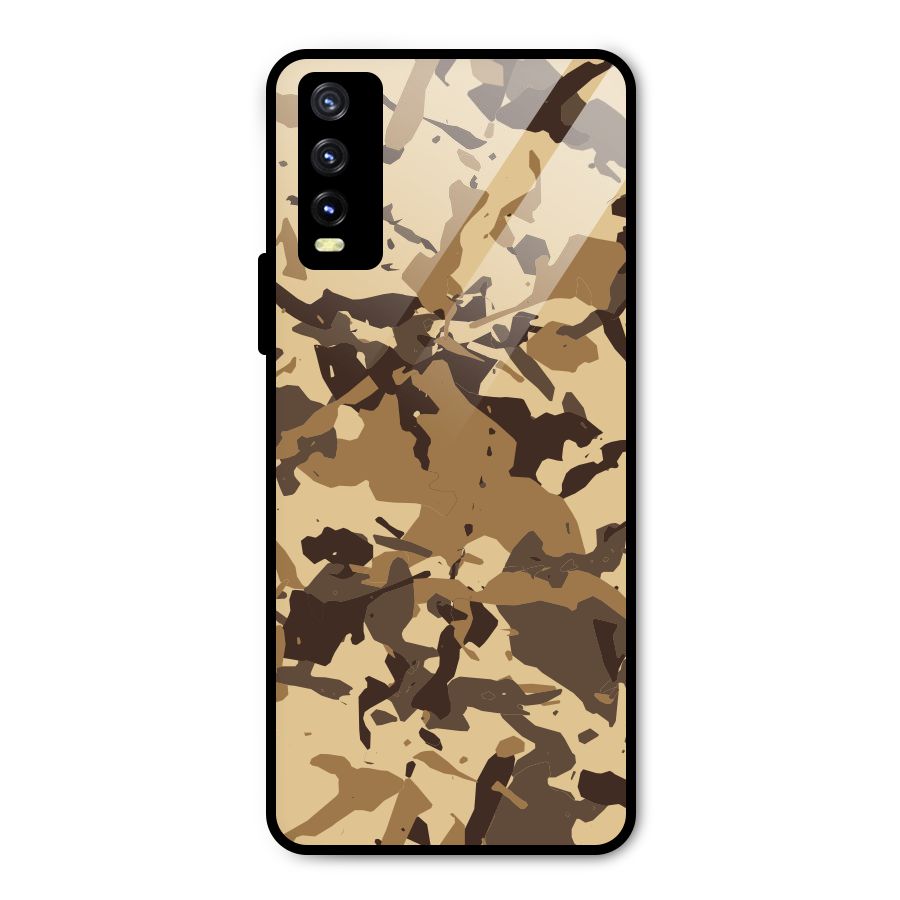 Brown Camouflage Army Metal Back Case for Vivo Y20
