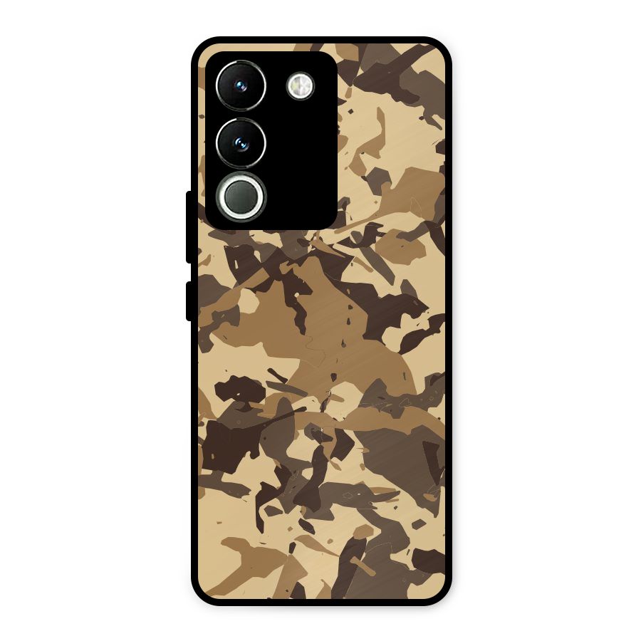 Brown Camouflage Army Metal Back Case for Vivo Y200
