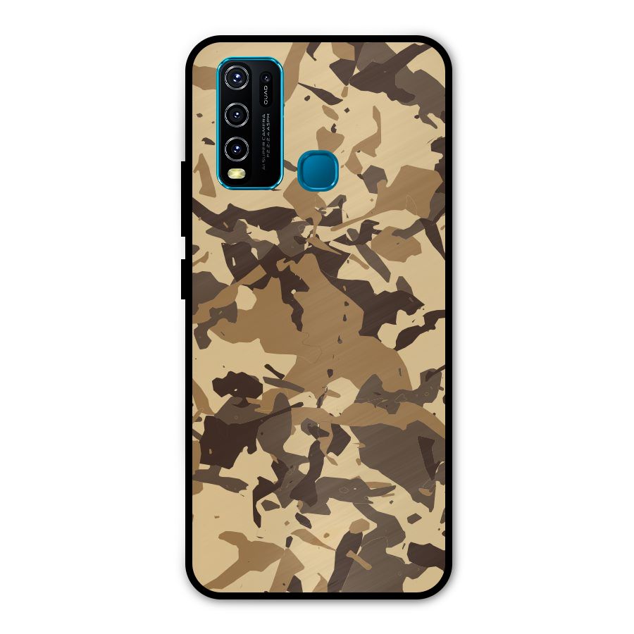 Brown Camouflage Army Metal Back Case for Vivo Y30