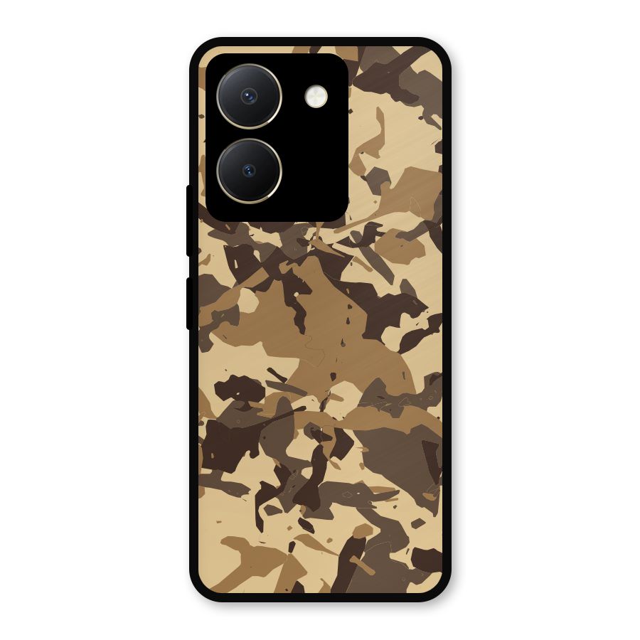 Brown Camouflage Army Metal Back Case for Vivo Y36