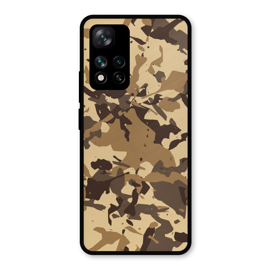 Brown Camouflage Army Metal Back Case for Xiaomi 11i Hypercharge 5G