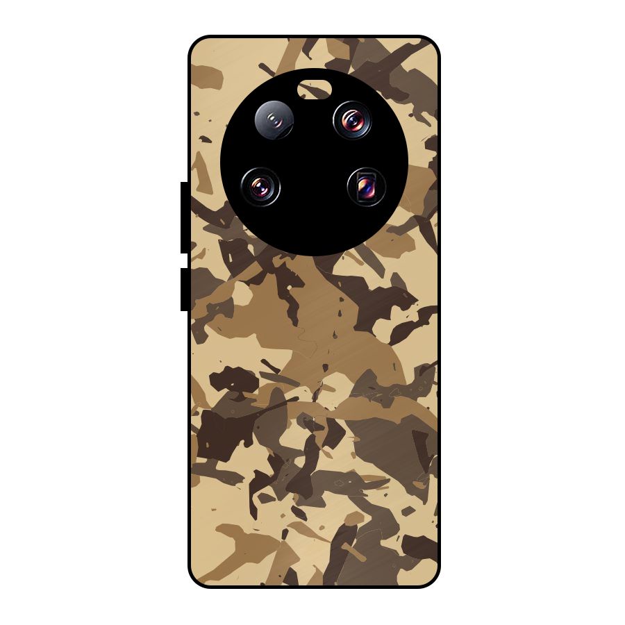 Brown Camouflage Army Metal Back Case for Xiaomi 13 Ultra