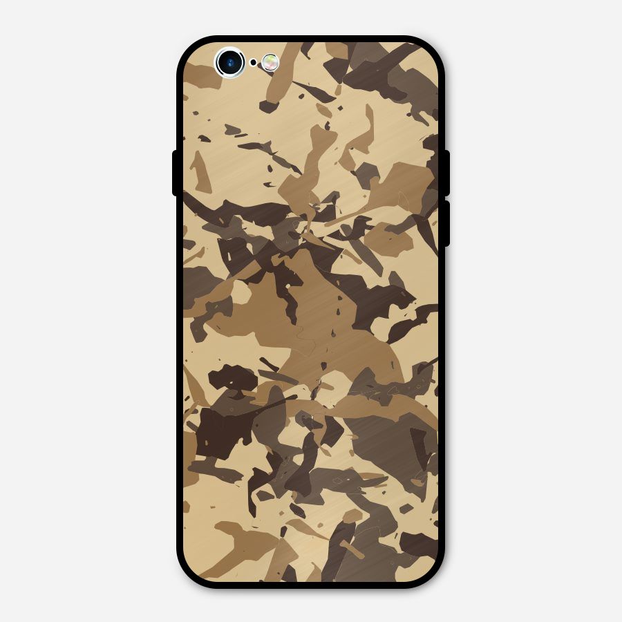 Brown Camouflage Army Metal Back Case for iPhone 6 6s