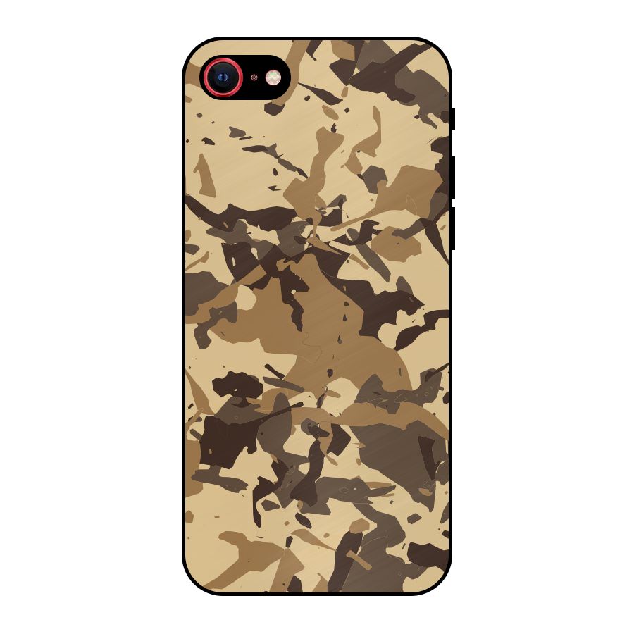 Brown Camouflage Army Metal Back Case for iPhone 7