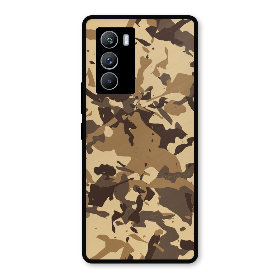 Brown Camouflage Army Metal Back Case for iQOO 9 SE