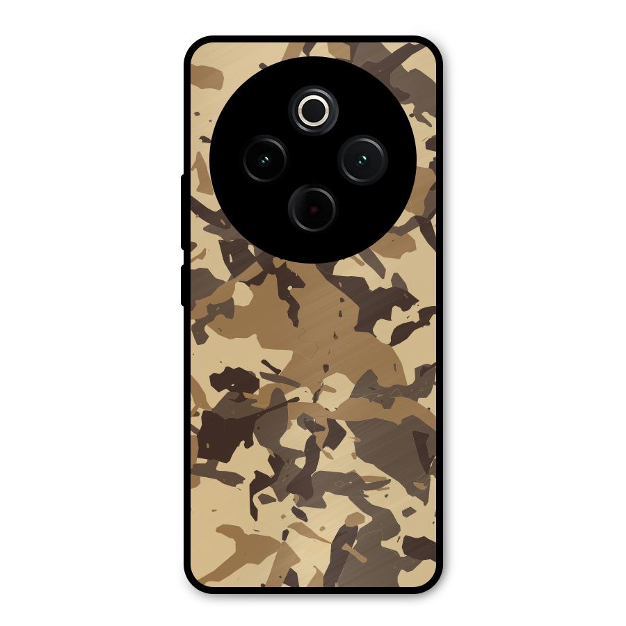Brown Camouflage Army Metal Back Case for iQOO Z10