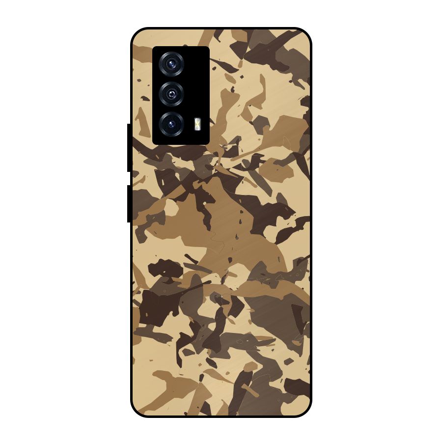 Brown Camouflage Army Metal Back Case for iQOO Z5