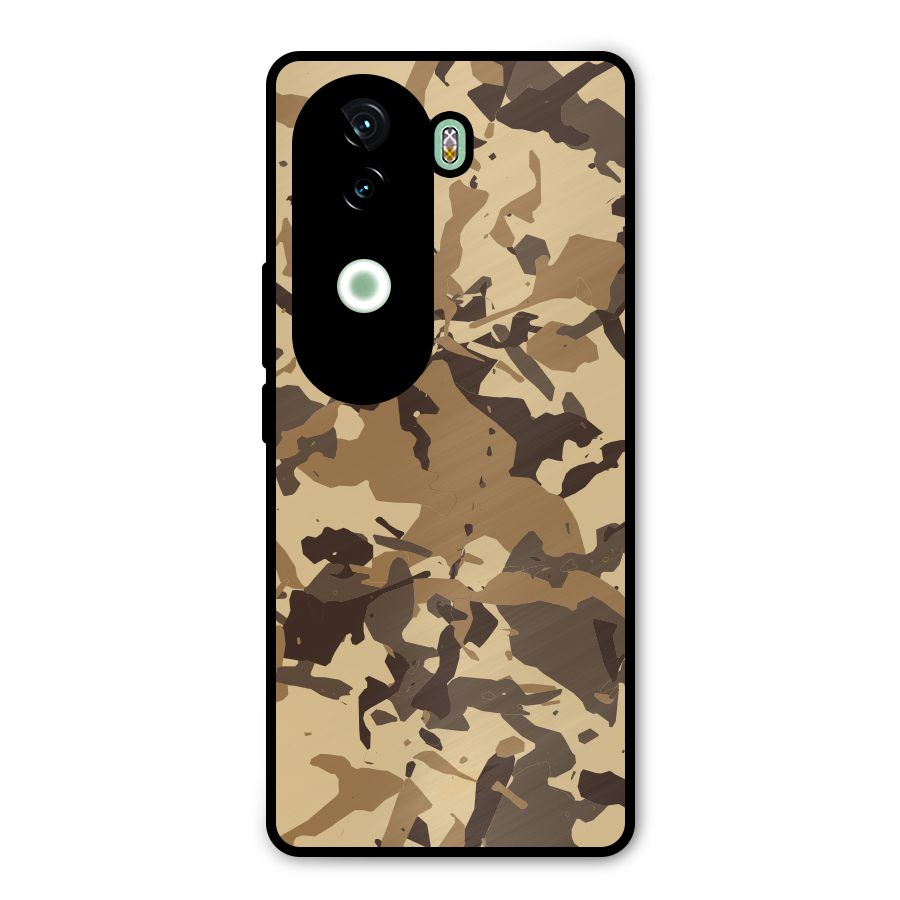 Brown Camouflage Army Metal Back Case for iQOO Z9s