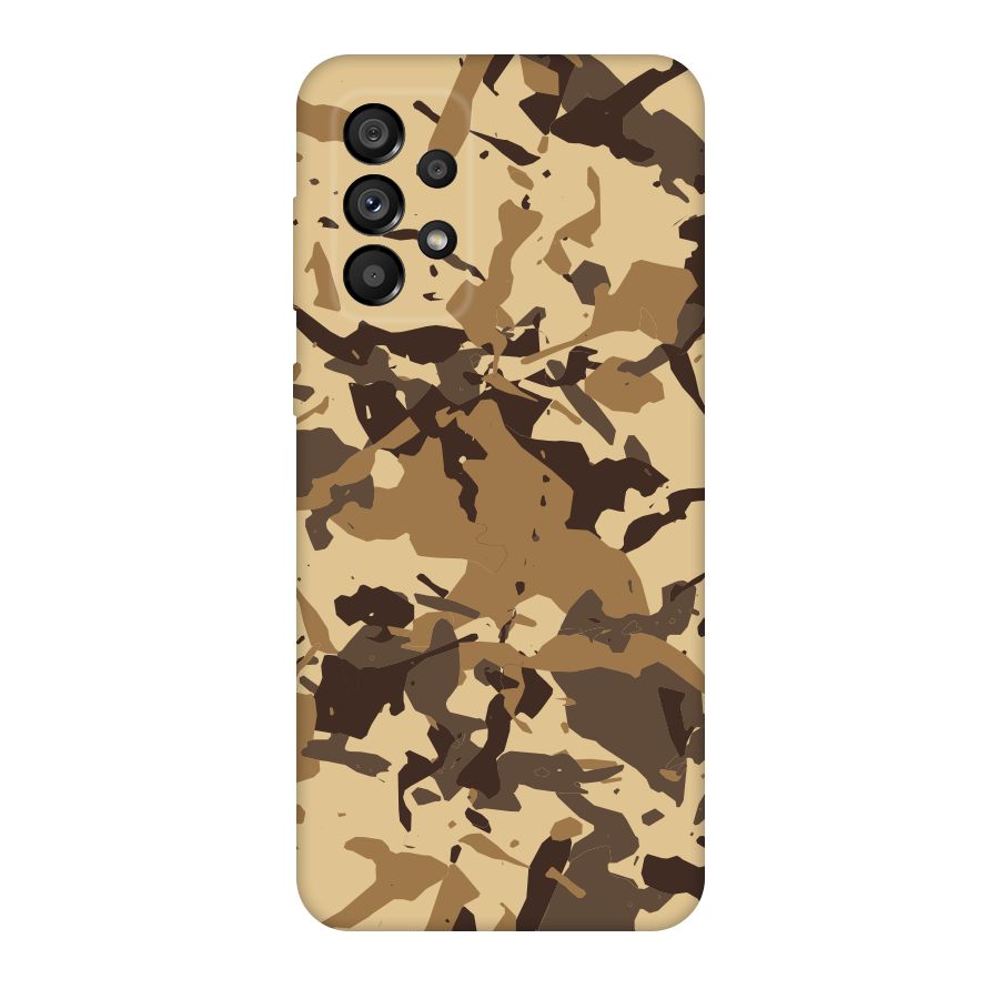 Brown Camouflage Army Original Polycarbonate Back Case for Galaxy A73 5G