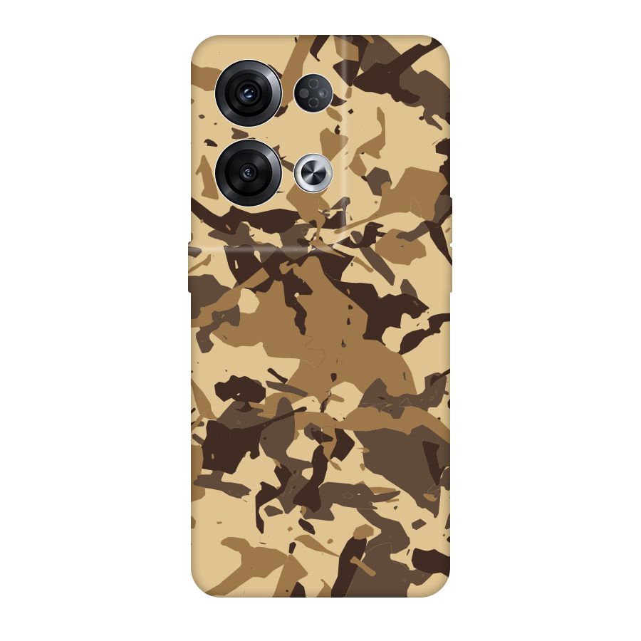 Brown Camouflage Army Original Polycarbonate Back Case for Oppo Reno8 Pro 5G