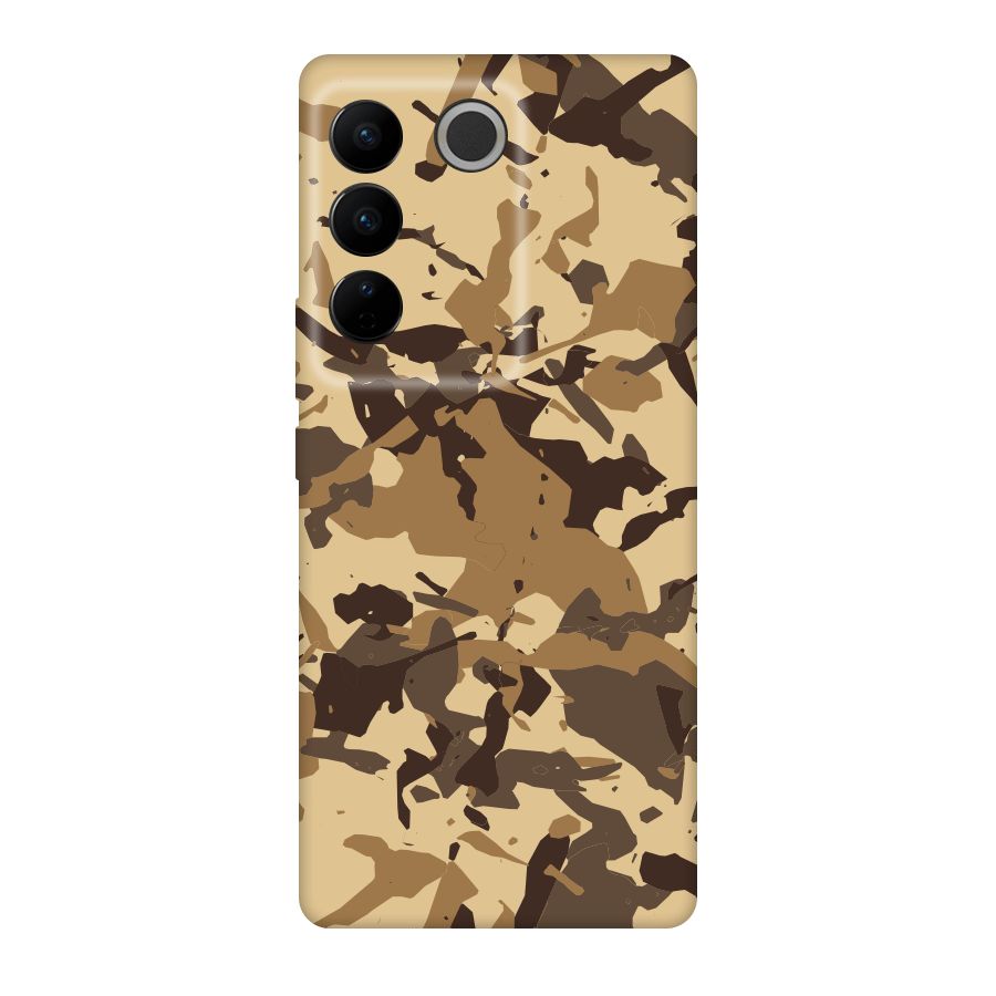 Brown Camouflage Army Original Polycarbonate Back Case for Vivo V27