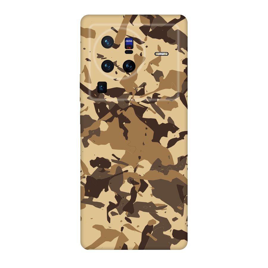 Brown Camouflage Army Original Polycarbonate Back Case for Vivo X80