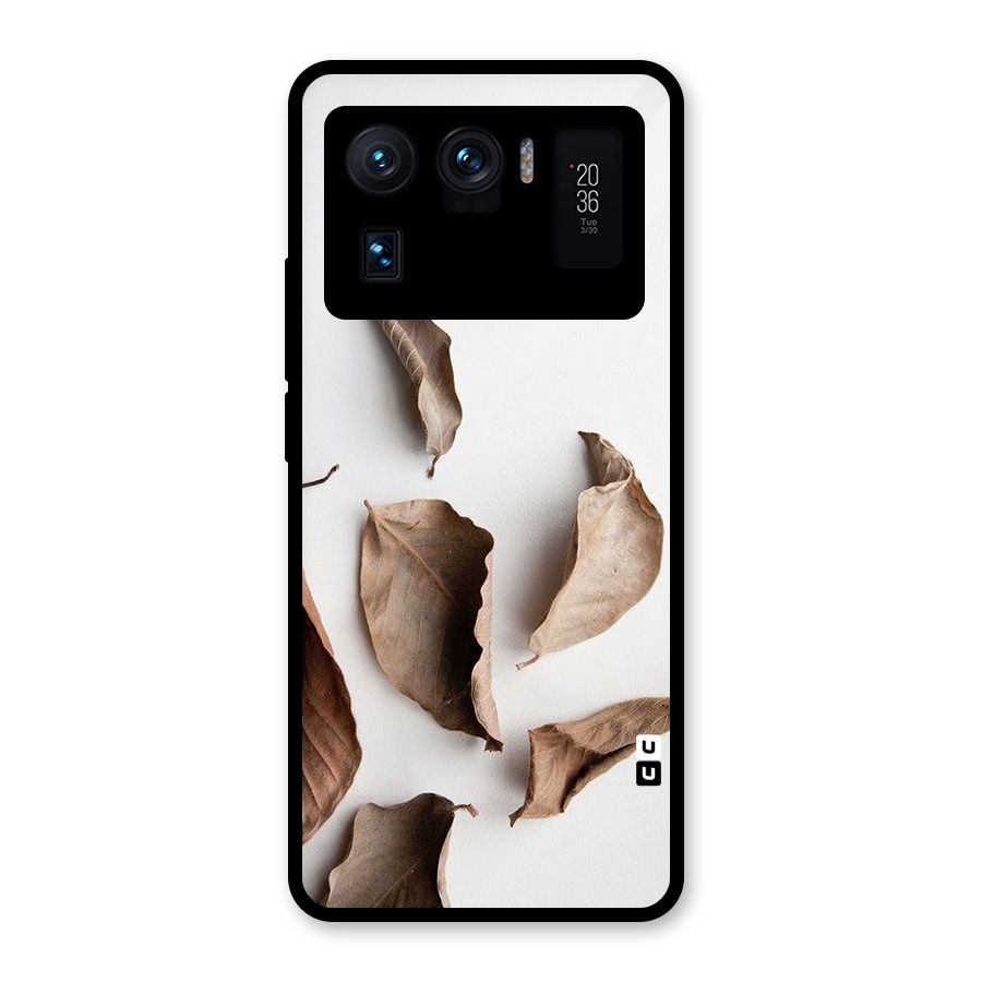 Brown Dusty Leaves Glass Back Case for Mi 11 Ultra
