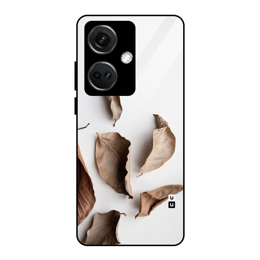 Brown Dusty Leaves Glass Back Case for OnePlus Nord CE 3 5G
