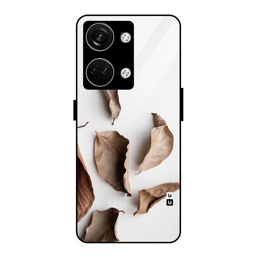 Brown Dusty Leaves Glass Back Case for Oneplus Nord 3