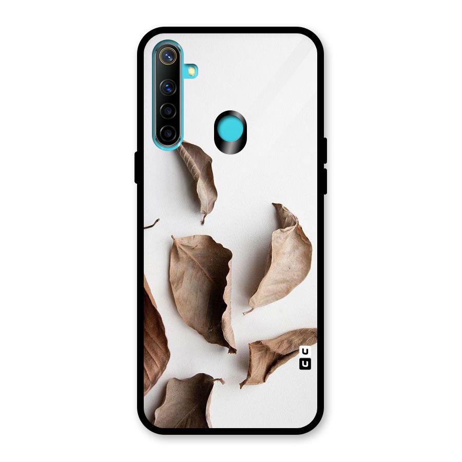 Brown Dusty Leaves Glass Back Case for Realme Narzo 10